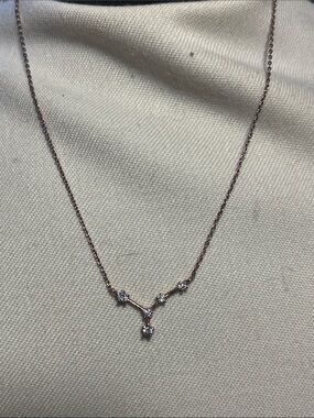 15” Rose Gold-tone dainty Cancer Star constellation necklace
